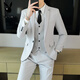 Playboy (PLAYBOY) casual suit suit men Korean style business formal suit three-piece set slim fit wedding best groom groom no iron suit jacket One button of Tibetan blue [single suit jacket] 6XL