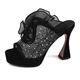 
Sleepy exposed toes and high heels waterproof platform wearing sandals for women in summer fairy Feng Shui rhinestone fish mouth thick heel flip-flops black 36