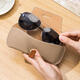 Sanqihu's new portable glasses bag sunglasses storage bag genuine leather literary high-value sunglasses box men and women trendy black