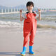 Raft core wading pants for children and girls, one-piece water-proof clothes for kindergarten, children's rain boots, men's fishing rain pants, children's suspenders (elastic waist design) (blue), one size fits all 1 piece 21-shoe inner length-14.5 cm