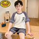G.Duckkids Boy Pajamas Niños Summer Summer delgado algodón puro Traje de manga corta Niños de tamaño mediano de 12 años ropa de verano de moda DW-826 Little Amarillo Duck [algodón] 100 8 tamaños recomendados 90-100 cm de peso 2