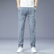 Siete lobos Summer delgados jeans delgados de gama alta para hombres Pantalones casuales rectos sueltos para hombres estiramientos transpirables hombres 9866 azul claro [contador] 32 [dos pies cinco]