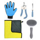Pet Deduo cat nail scissors, cat comb, cat gloves, bath towel, dog comb to remove floating hair, pet dog hair comb, nail clippers, nail clippers, five-piece cleaning and care set