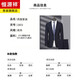 Hengyuanxiang light luxury suit men's spring and autumn Korean version slim two-piece suit business formal casual wedding suit jacket men 2803 navy stripes double slits, two buttons L 175 recommended 120-140 Jin Jin equals 0.5 kg