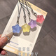 Internet celebrity fine glittering luminous fat star mobile phone rope good friend gift gift through star bag pendant key flashing star pendant blue + purple