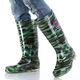 Geufan-Regenschuhe Herren-Rindfleischehne-Stiefel mit mittlerer Karten mit mittlerer Karten mit niedriger Karten-Kurzkarte Anti-Rutsch-Blatt-Blatt-Blatt-Tarnung wasserdicht und kräftig-resistentes Tarnwasserschuhe 9928-Kartenkartenkarten ohne Baumwolle 36 #