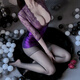 
2025 new sexy lingerie sexy V-neck lace lace dress dating on the bed Purple dress + T-trousers + socks + 7371 sleeping All sizes
