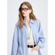 Tricolor 100 cotton 2025 autumn new long-sleeved loose striped shirt lapel shirt cardigan top M