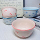 Pink and blue bow ceramic bowl home eating bowl ins high-looking underglaze color tableware dessert bowl soup bowl noodle bowl 1 bow 4.5-inch bowl