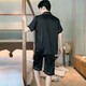 
New ice silk pajamas for men 2025 summer day black high-end shorts shorts home clothing G723 L is about 170 height, weight is 100-130 Jin [Jin equals 0.5 kg]