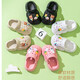 Summer parent-child cute children's Croc Shoes Home Indoor Slippers Summer Outing Outdoor Beach Shoes Soft Sole Outerwear Little Bear - Khaki EVA Shit Feeling Size 34 -35 Suitable for feet about 21.5CM long