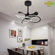 XMSJ CHAMBRE Light 2025 Pop Light Style de luxe avec ventilateur Light Light Master Dining Dining Plafond ventilateur léger Hangle de maison 1W 9227 blanc 60cm-voix (pas de réseautage requis) +