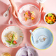 Disney (Disney) ceramic rice bowl children's tableware cream style plate creative cute girl heart ins style home use 5 pieces of big ear dog (rice bowl + spoon + chopsticks + plate + cup)