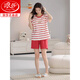 Langsha 2025 Nouveau pyjamas pour femmes en été en été coton pur à manches courtes à manches sportives décontractées de vêtements de maison z9854 l [recommandé 100-120 Jin [Jin est égal à 0,5 kg] usure]