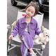 Ultraman Kinderkleidung Mädchen Set Herbst Kleidung 2025 Neues Baby-Mädchen Frühlings- und Herbstkleidung Mädchen modische Arbeitskleidung Zweiteiler Set Hot Sale Purple 90 (Empfohlen 80-90 cm, ungefähr 1-2 Jahre alt)