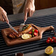 Wilkie Steak Special Plate Steak Plate Steak Knife and Fork Pizza Wooden Tray Wooden Chopping Board Western Food Fully Concave Ebony Steak Board