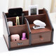 Huixing Stationery Wood Multifonctional Contexte de stylo Storage Box Office Drawer Télécommande Cosmetics Organisateur Boîte de stockage Boîte de stockage HX-1049