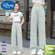 Disney Girls Internet Celebrity Street Fried Street Set 2025 New Children's Summer Sports Short Sleeve Two-Piece Set Women's Day Gift Official Flagship 9731 Purple + 15025 meters white [Set] 120 cm