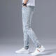 Jeans étirés haut de gamme d'automne Zhidoudou pour la marque de marque à la mode masculine à la mode à la mode mince des pieds minces couleurs légères bleu clair 3890 pantalon déchiré, taille moyenne 32 [suggéré 135-145jin [Jin est égal à 0,5 kg]]]