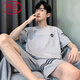 浪莎（LangSha）男士睡衣男夏季短袖纯棉男款夏天薄2025新款男生大码家居服 HDE-9928 L 男