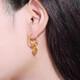 KZD Old Phoenix Gold Store Model Hong Kong Duty Free 9999 Color Earrings Gold Leaf Earrings Versatile Slimming Temperament Earrings 18K Gift Box + Certificate Lao Fengxiang's Same Style Lao Fengxiang's Same Style