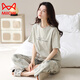 Catman (MiiOW) pajamas for women in summer pure cotton short-sleeved trousers thin cotton summer ladies home clothing suit spring and autumn YZT9712 short.sleeved long.trousers M 80-100Jin [Jin equals 0.5 kg]