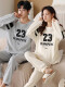 MANZHIBAN COUPLE PAJAMAS Spring and Automne Coton Pure Coton Longue Linette plus Taille maison Vêtements et femmes mince Coton Set HMF7374 # Coton Pure Coton Set Femmes: M