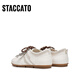 Sijiatu [Identique à Yang Mi] 2025 AUTOMNE NOUVEAU SMAL PIANO CLÉ RETRO RETRO GENRE CHAUS FORREST GUMM SHOSTES CAS CASSEUX EG701CM5 VOLYSATILE BEIGE 38