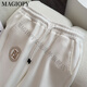 Magiopy International Luxury High-End-Marke High-End-Sport- und Freizeit-Set-Frauenkleidung 2025 Spring Fashion-Fashion-Pullover reduzieren Pullover weiße zweiteilige Set (111-120jin [Jin ist gleich 0,5 kg])