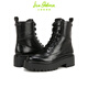 Sam Edelman Sam Edelman Herbst und Winter Schwarze Frauenstiefel runden Zehen Spleiß dicke Absatzstuhl Martin Stiefel Cowhide Dicke Sohle erhöhte Elliot Schwarz 35,5 / US -Größe 5,5 m