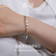 Hi Diamond PT950 Platinum Bracelet Honeycomb Fashion Women's Car Flower Shiny Hand Decoration Platinum Bracelet Holiday Girlfriend Gift 55 Platinum Circles Approximately 15.17g | More refunds, less compensation