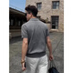 Tulan old money style outfit suit for men 2025 new American Henry collar knitted short-sleeved men's thin linen shorts, a set of two, black polo shirt + white shorts XL (suitable for 130-145 Jin Jin equals 0.5 kg