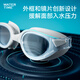 WATERTIME swimming goggles high-definition anti-fog waterproof men and women myopia coating large frame professional swimming goggles swimming cap set equipment topological aurora / light coating REVO 300 degrees