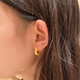 BMOI Old Phoenix 999 gold pure gold 5G gold wave pattern earrings 18K gold wheat earrings simple earrings and safe ears