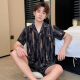 
Men's pajamas short-sleeved simulated ice silk summer teenager male students can wear home clothes suits outside SX-677 men's meteor style L [90-110Jin [Jin equals 0.5 kg]]