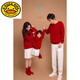 G.duck Chinese New Year parent-child outfits for a family of three, autumn and winter sweaters, red Year of the Dragon New Year clothes, mother and daughter outfits, fashionable, high-end, trendy sweaters, unisex code, 165, adult S code, 80-100Jin Jin equals 0.5kg