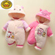 G.DUCKKIDS品牌新生婴儿衣服秋冬季保暖连体衣宝宝棉服加厚夹棉加绒外出抱衣 TY9734爱心笑脸星 59cm
