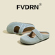 Luxury style Birken half-slippers for women lazy people pedal 2025 summer new thick sole high-rise Velcro casual Baotou sandals HCS-828-2 blue 38