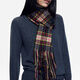Erdos 25 Cajeza de otoño e invernal de cachemir de una sola capa controlada por el agua Retro British Buffal Shawl Black 180cmx30cm