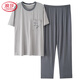 LangSha (LangSha) Modal Men's Pajamas Summer 2025 New Short Sleeve Ice Silk Large Size Loose Home Clothing Outdoor Set 6623 L