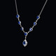 HEEKAIYI Sapphire Necklace for Women Royal Blue 18k Gold Diamond Pendant Chinese Valentine's Day Birthday Gift for Wife and Girlfriend Selected 6.46 Carat/Royal Blue/Double Certificate