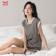 Cat man [gift for girlfriend] Women's pajamas with breast pads, summer sleeveless vest home clothing set, can be worn outside with thin style new style
