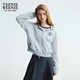 Adolescente Weenie Bear Women's SweSshirt 2025 Autumn Nueva manga de moda Diseño plisado Pleated Chaqueta con capucha Medium Grey S
