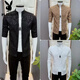 Playboy (PLAYBOY) trendy and versatile new jacquard fashion mid-sleeved shirt men's Korean casual simple shirt summer handsome slim 687 fashion black shirt XL suitable for 116-125 Jin [Jin equals 0.5 kg]
