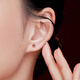 Lukfook Jewelry 18K gold dot ruby ​​single ear stud earrings for gift giving G22DSKE0003R total weight 0.37g single with K gold silicone ear plugs