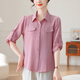 Xuanchun Guangdong Puning Women's Shirt Middle-aged Single Top Middle-aged Mom Spring and Summer Fashionable and Strong Sleeve Women 9856 Coffee XL (100-117Jin[Jin equals 0.5 kg])