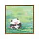熊猫花花diy填充涂色手工手绘涂鸦卡通丙烯油彩画装饰画 hy3888 60*60cm加厚实木内框