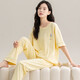 Catman (Miiow) Neue Pyjamas für Frauen im Sommer im Sommer reine Baumwolle kurzärmelige Hose halbärmelige Frühlings- und Herbst-Kühlhauskleidung Sommerstil 2025 Neue CM65032 [Frauen] Z9711 XL [Empfohlen 120-140jin [Jin gleich 0,5 kg] tragen]