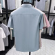 
Vintage car long velvet cotton pure cotton summer new loose plaid short-sleeved shirt men's anti-wrinkle shirt trendy casual shirt thin AN15263 red M