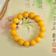 Ruoximeng beeswax bracelet for men and women, East China Sea yellow crystal, agate, jade, loose beads, amber raw stone, chicken oil yellow beeswax bracelet, collection grade chicken oil yellow, about 5mm